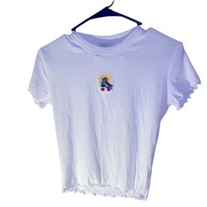 White roller skate top